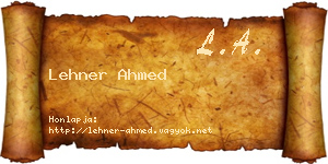 Lehner Ahmed névjegykártya